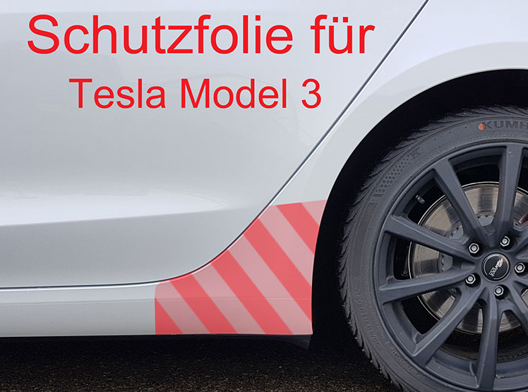 Transparentes Schutzfolienset Tesla Model 3 hinterer Seitenschweller -  Deco-Shop-66